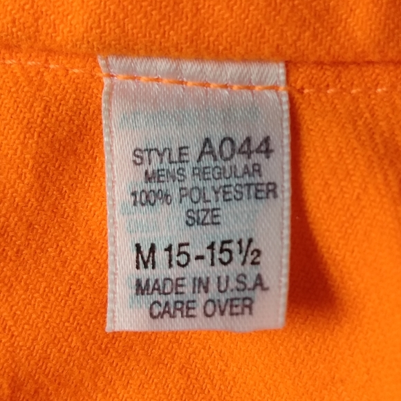 SOLD LLBean Allagash Orange Flannel Shirt USA Made - Picture 7 of 8